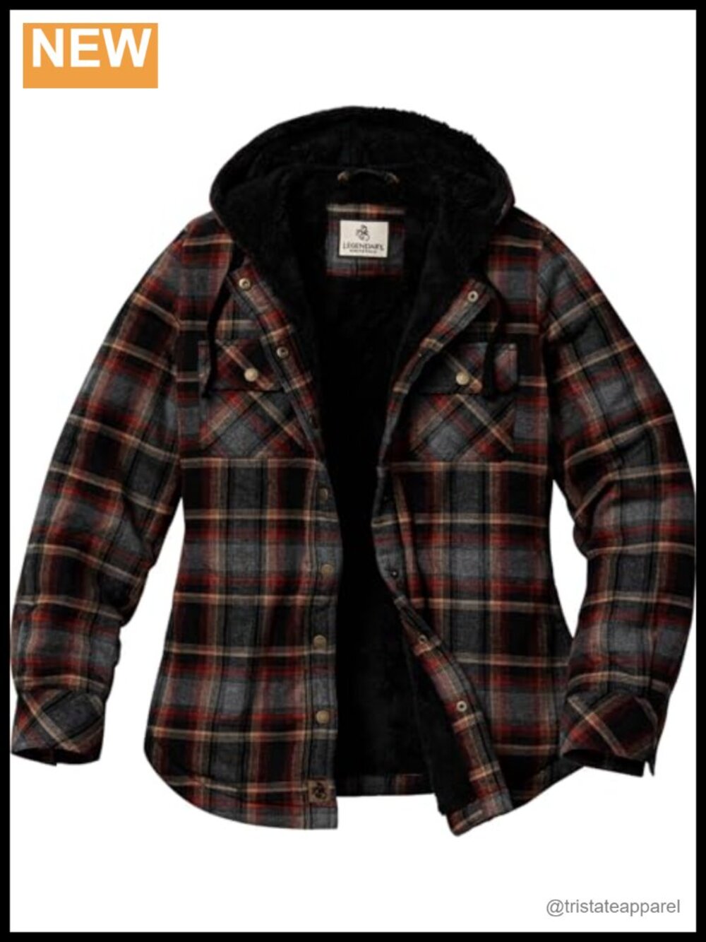 Sherpa Lined Hooded Flannel Shirt Jacket Women Casual Snap